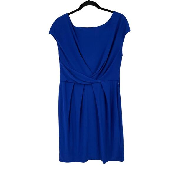 Eliza J dress boat neck cap sleeve blue size 14 - Picture 2 of 9